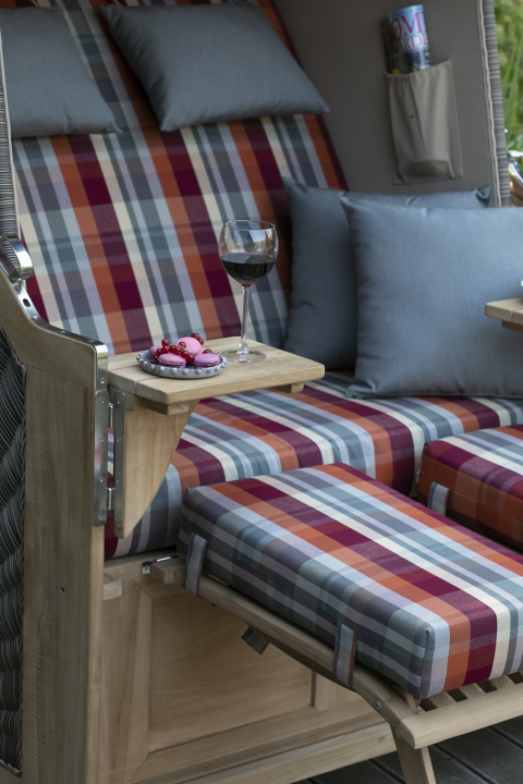 Strandkorb Nordstrand Teak PE grey Dessi...